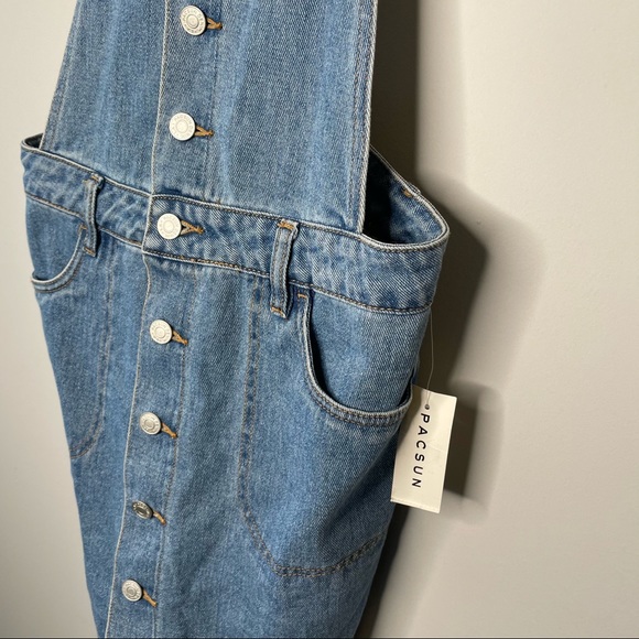 PACSUN Denim Overalls Button Down Dress size Small NWT - Picture 3 of 5